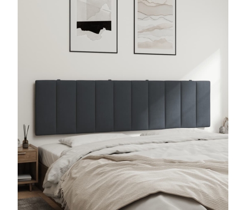 Cabecero de cama acolchado terciopelo gris oscuro 180 cm