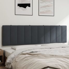 Cabecero de cama acolchado terciopelo gris oscuro 180 cm