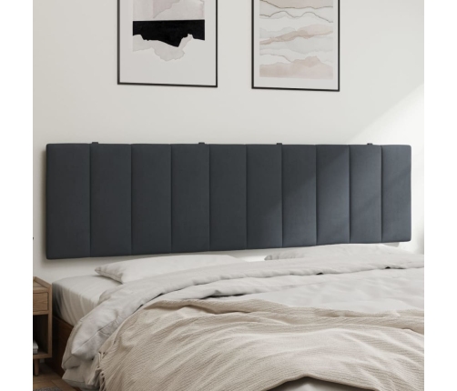 Cabecero de cama acolchado terciopelo gris oscuro 180 cm