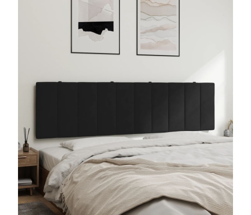 Cabecero de cama acolchado terciopelo negro 180 cm