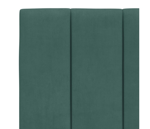 Cabecero de cama acolchado terciopelo verde oscuro 180 cm