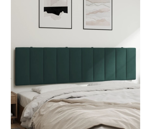 Cabecero de cama acolchado terciopelo verde oscuro 180 cm