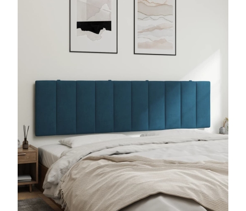 Cabecero de cama acolchado terciopelo azul 180 cm