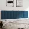 Cabecero de cama acolchado terciopelo azul 180 cm