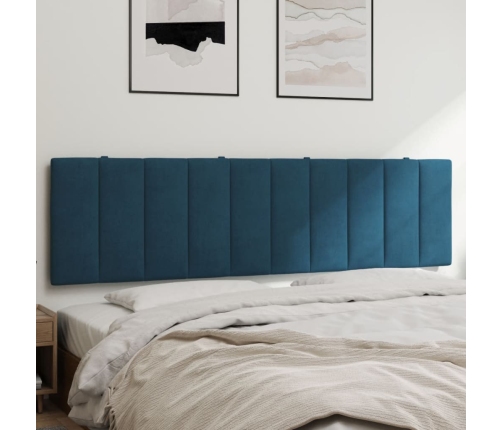 Cabecero de cama acolchado terciopelo azul 180 cm