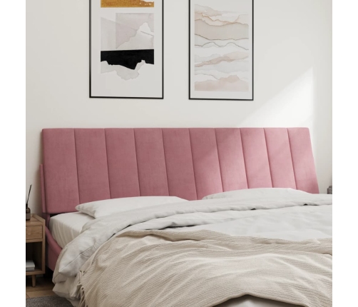 Cabecero de cama acolchado terciopelo rosa 180 cm