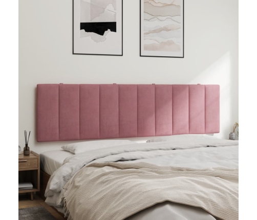 Cabecero de cama acolchado terciopelo rosa 180 cm