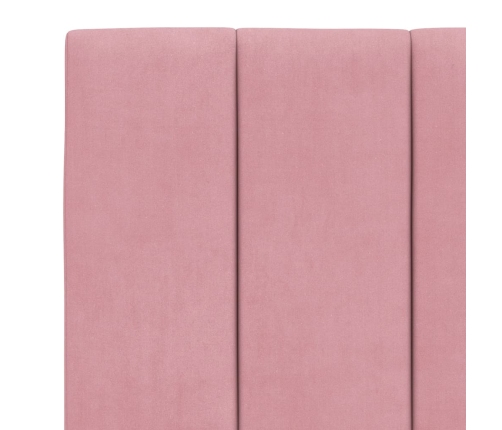 Cabecero de cama acolchado terciopelo rosa 180 cm