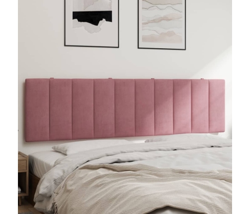 Cabecero de cama acolchado terciopelo rosa 180 cm