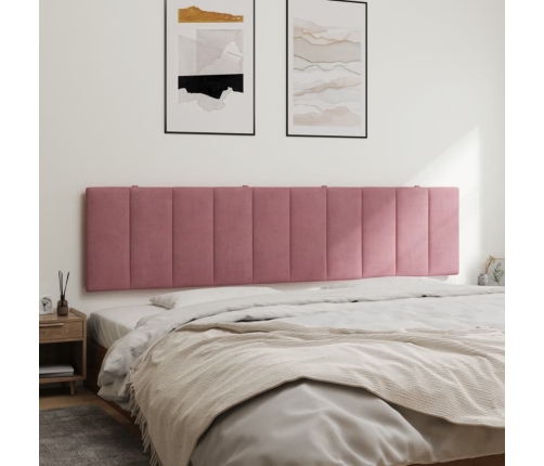 Cabecero de cama acolchado terciopelo rosa 200 cm