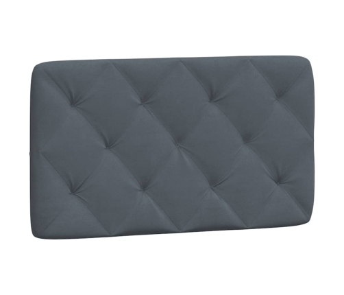 Cabecero de cama acolchado terciopelo gris oscuro 80 cm