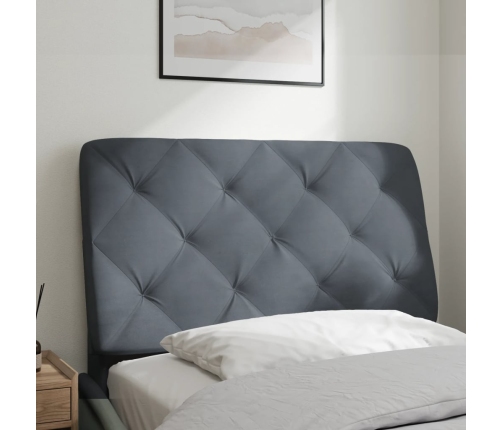 Cabecero de cama acolchado terciopelo gris oscuro 80 cm