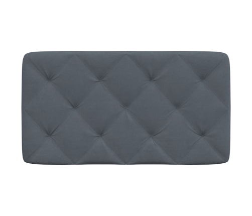 Cabecero de cama acolchado terciopelo gris oscuro 80 cm