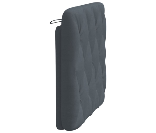 Cabecero de cama acolchado terciopelo gris oscuro 80 cm