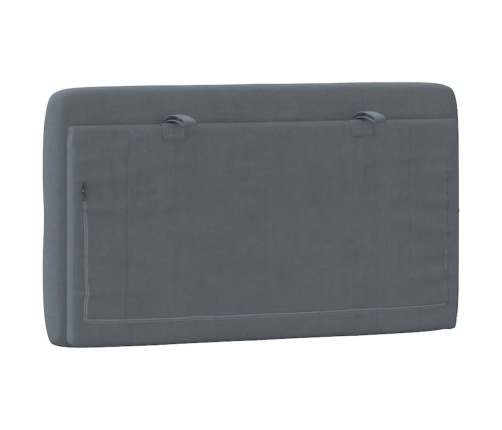 Cabecero de cama acolchado terciopelo gris oscuro 80 cm