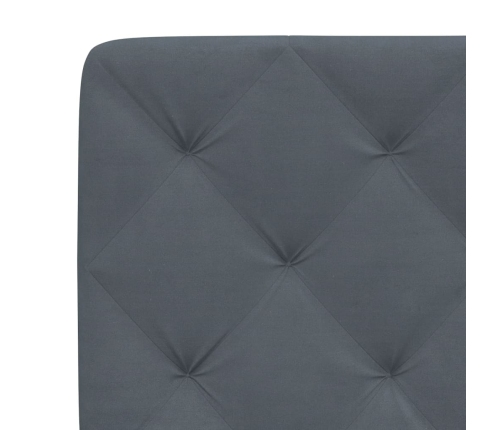 Cabecero de cama acolchado terciopelo gris oscuro 80 cm