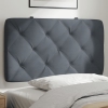 Cabecero de cama acolchado terciopelo gris oscuro 80 cm