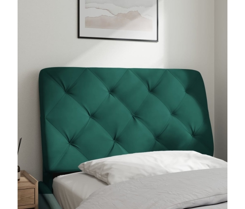 Cabecero de cama acolchado terciopelo verde oscuro 80 cm