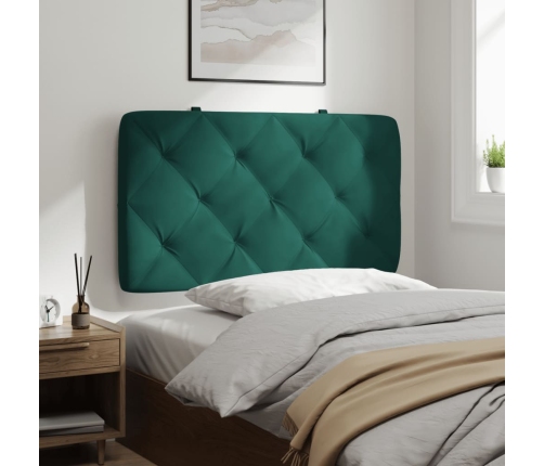 Cabecero de cama acolchado terciopelo verde oscuro 80 cm