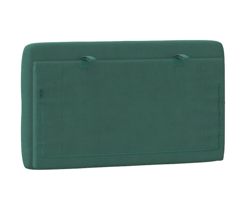 Cabecero de cama acolchado terciopelo verde oscuro 80 cm