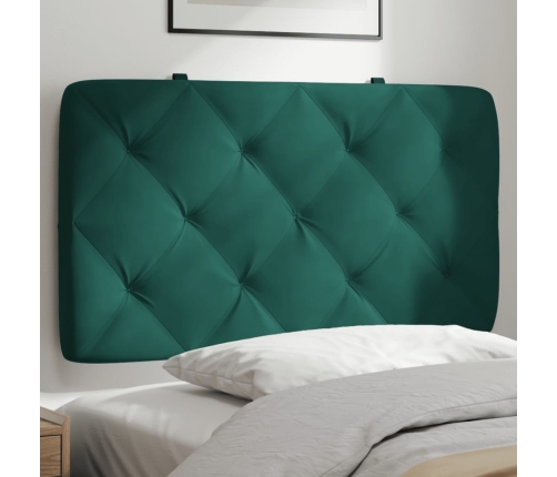 Cabecero de cama acolchado terciopelo verde oscuro 80 cm