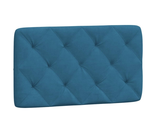 Cabecero de cama acolchado terciopelo azul 80 cm