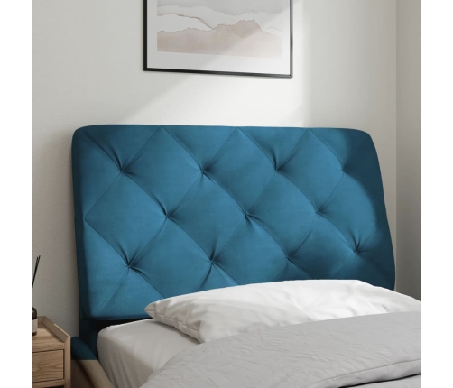 Cabecero de cama acolchado terciopelo azul 80 cm