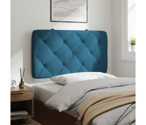 Cabecero de cama acolchado terciopelo azul 80 cm