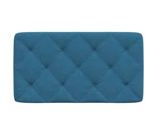 Cabecero de cama acolchado terciopelo azul 80 cm