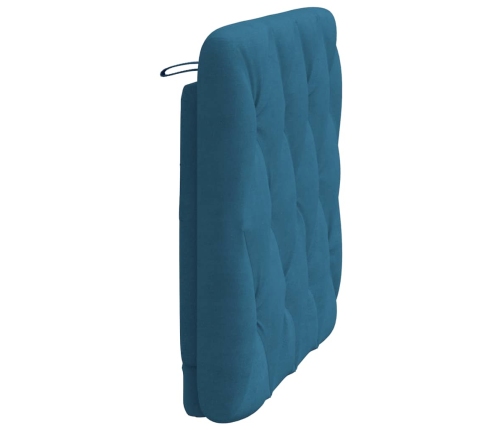 Cabecero de cama acolchado terciopelo azul 80 cm