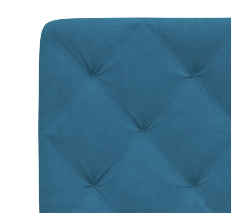 Cabecero de cama acolchado terciopelo azul 80 cm