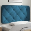 Cabecero de cama acolchado terciopelo azul 80 cm