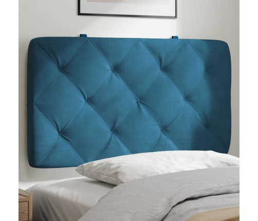 Cabecero de cama acolchado terciopelo azul 80 cm