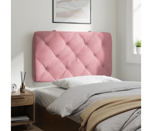 Cabecero de cama acolchado terciopelo rosa 80 cm