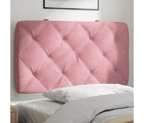 Cabecero de cama acolchado terciopelo rosa 80 cm