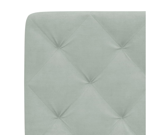 Cabecero de cama acolchado terciopelo gris claro 90 cm