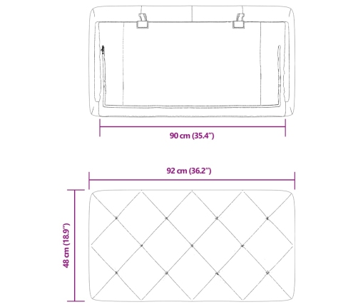 Cabecero de cama acolchado terciopelo gris claro 90 cm