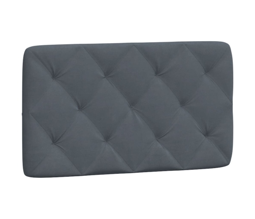 Cabecero de cama acolchado terciopelo gris oscuro 90 cm