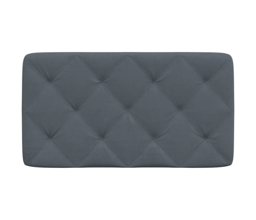 Cabecero de cama acolchado terciopelo gris oscuro 90 cm