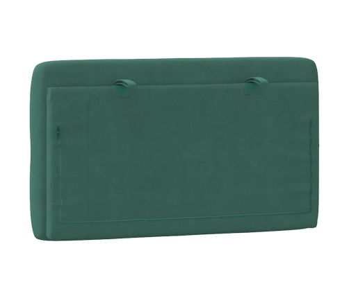 Cabecero de cama acolchado terciopelo verde oscuro 90 cm