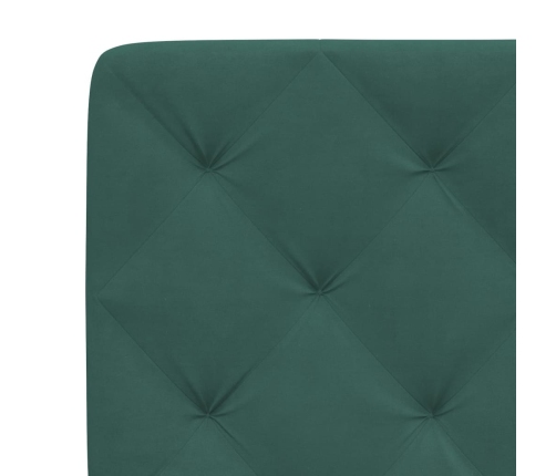 Cabecero de cama acolchado terciopelo verde oscuro 90 cm