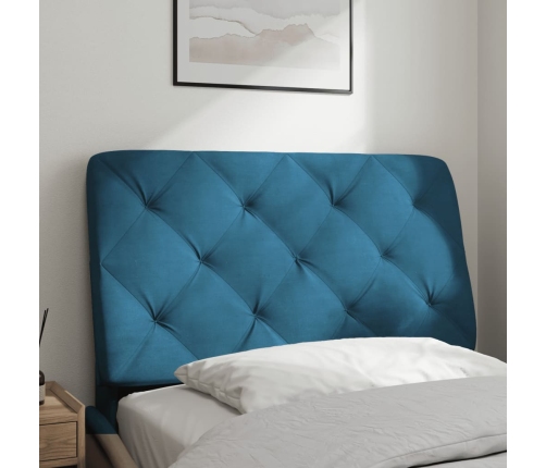 Cabecero de cama acolchado terciopelo azul 90 cm