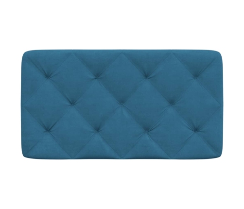 Cabecero de cama acolchado terciopelo azul 90 cm