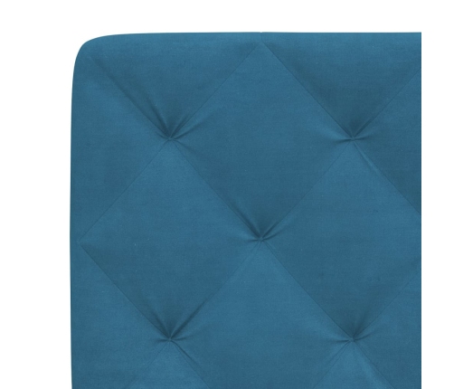 Cabecero de cama acolchado terciopelo azul 90 cm