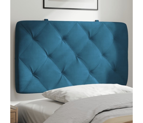 Cabecero de cama acolchado terciopelo azul 90 cm