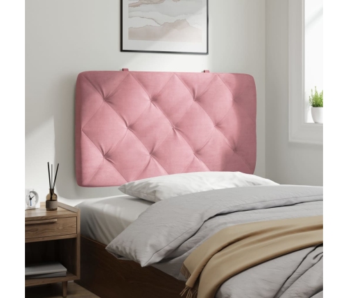 Cabecero de cama acolchado terciopelo rosa 90 cm