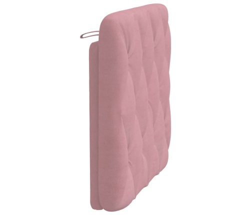 Cabecero de cama acolchado terciopelo rosa 90 cm