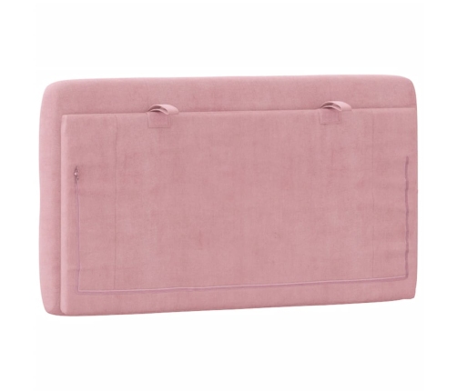 Cabecero de cama acolchado terciopelo rosa 90 cm