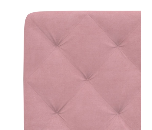 Cabecero de cama acolchado terciopelo rosa 90 cm