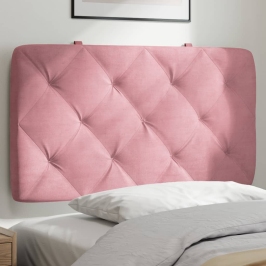 Cabecero de cama acolchado terciopelo rosa 90 cm